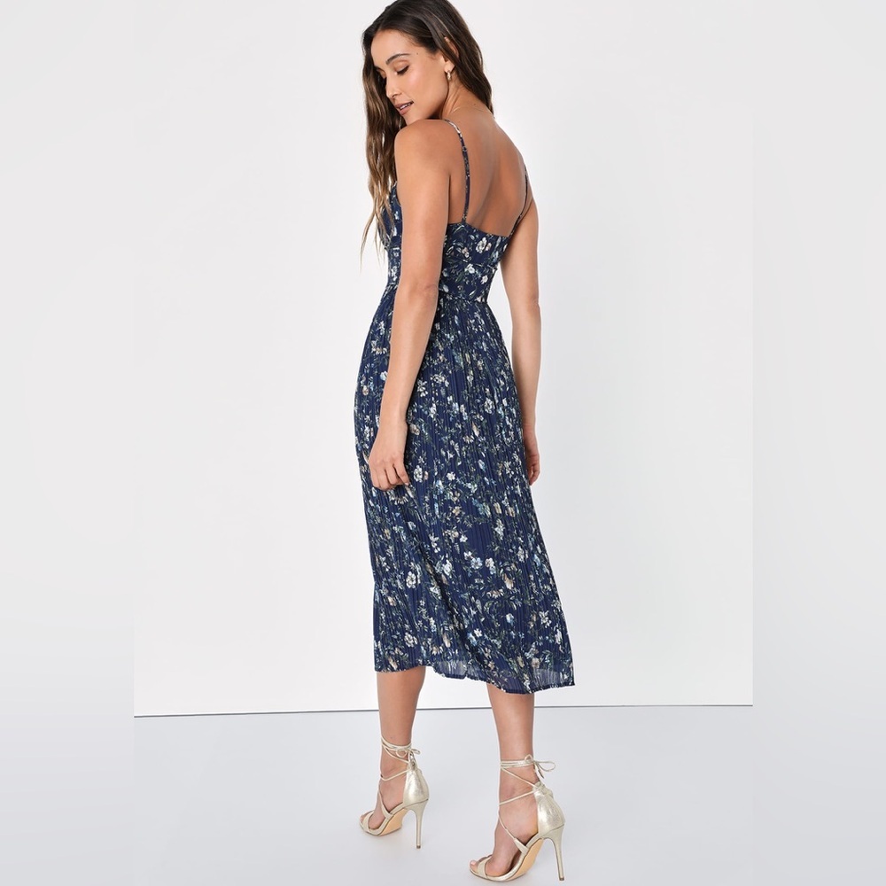 Lulu's Blue Sweetheart Sundress Midi - Picture 2 of 5